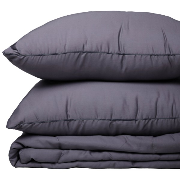 Фото - Ковдра дитяча літо MirSon №2996 110х140 Line Satin Premium 0240 Iron grey Bamboo + 2 наволочки 50х70 (2200010979589)